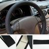 DIY Искусственная кожа Руль Авто Декор Обложка с игольной нитью Черный