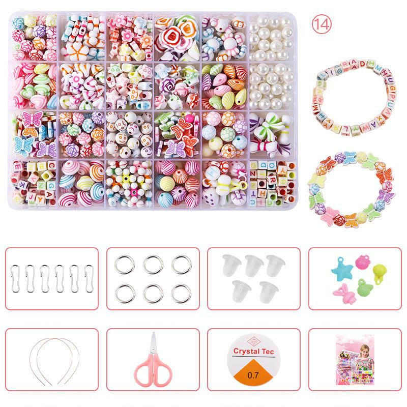 Развивающие игрушки для девочек, ожерелья, браслеты, комплект для изготовления ювелирных изделий, набор бусин, игрушки из бисера для детей, хороший подарок