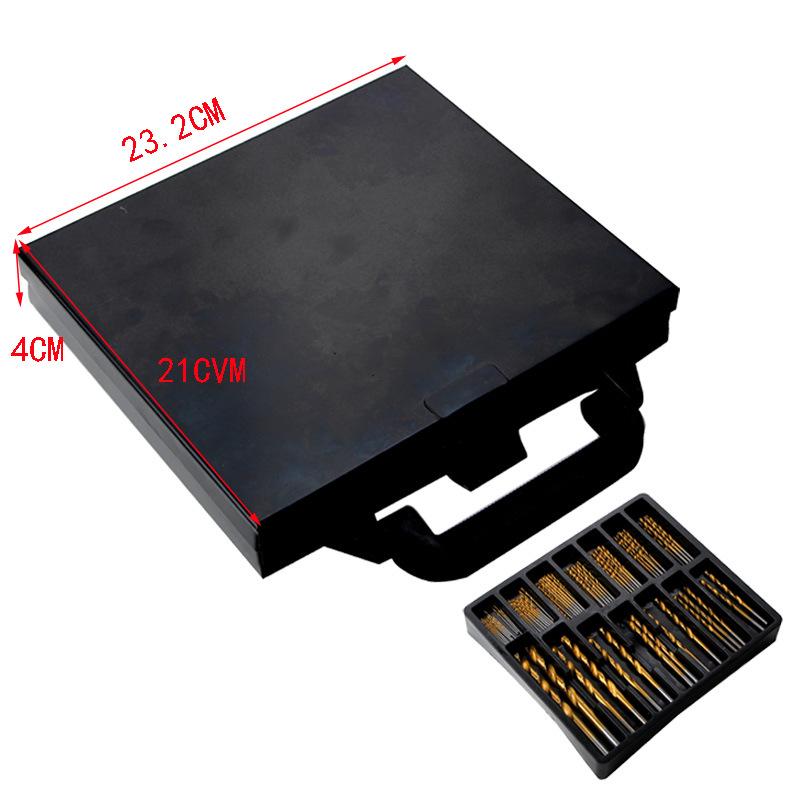 Набор из 99 спиральных сверл из быстрорежущей стали с титановым покрытием и железным ящиком для сверления стальных пластин