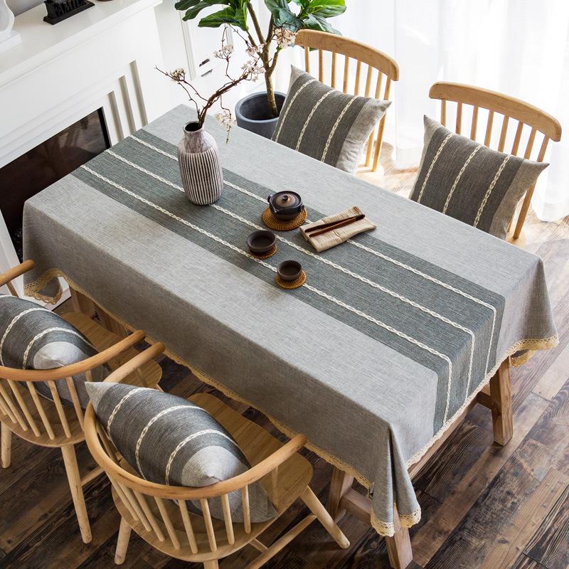 Modern Simple Light Luxury Tablecloth Nordic Imitation Cotton And Linen Dining Table Cloth Solid Color Rectangular Coffee Table Mat Spot