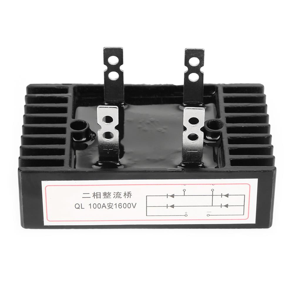 Мостовой выпрямитель 100A 1600V - высокомощный 2-фазный диод, черный - 1 шт. для эффективного преобразования энергии