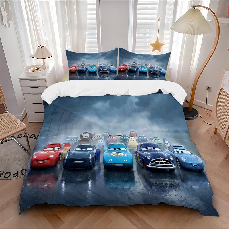 Cars Rain Printed 3pcs Bedding Set Soft Microfiber 1 Duvet Cover And 2 Pillowcases Home Bedroom Decor Xmas Gift Q1796