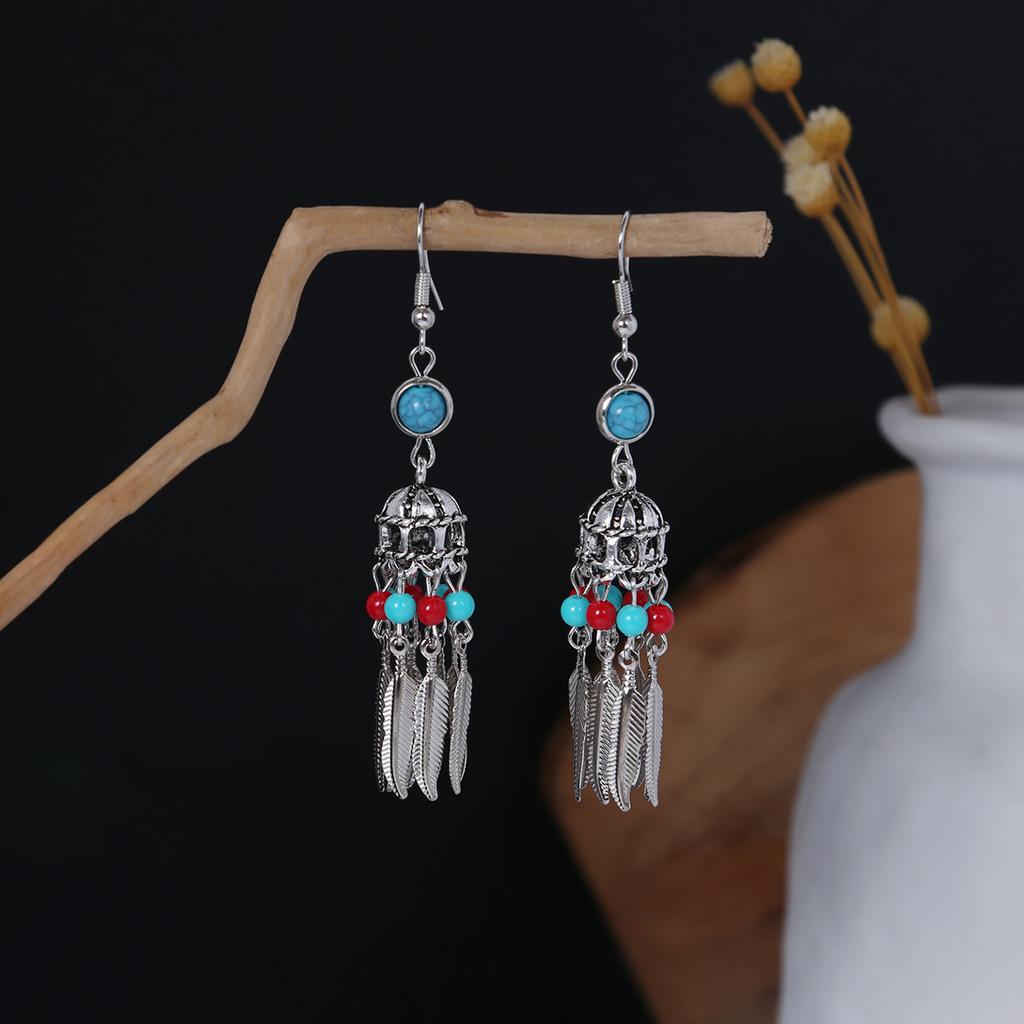 Богемные этнические серьги овальной формы, ретро, туристические достопримечательности, серьги с бахромой и бусинами этнических меньшинств