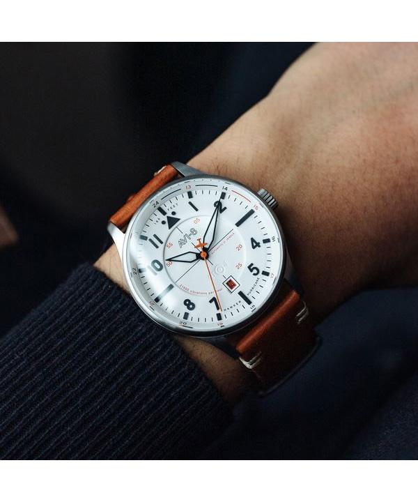 AVI-8 Автоматические мужские часы Hawker Hurricane Kent Newton с белым циферблатом AV-4094-01