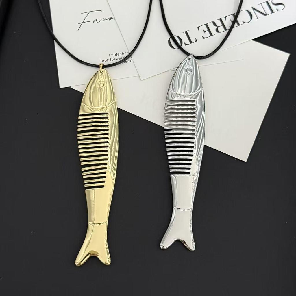 Korean Style Exquisite Fish Pendant Necklace - Versatile, High-End Fashion Sweater Chain