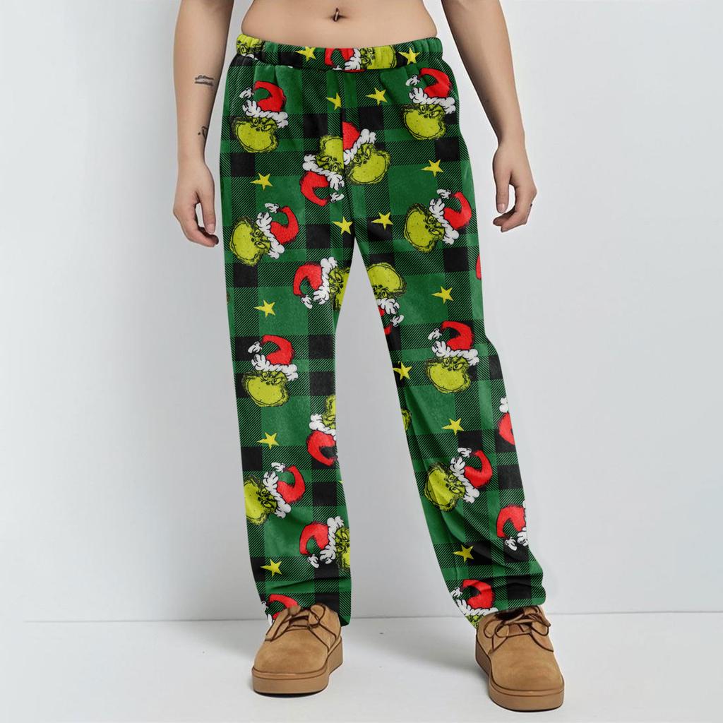 Pajama Pants Sleepwear Casual Drawstring Elastic Waist Pants Comfy Straight Yoga Loose Trousers