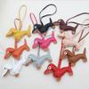 Dachshund Cartoon Leather Pendant Bag Charm - Cute Small Animal Gift