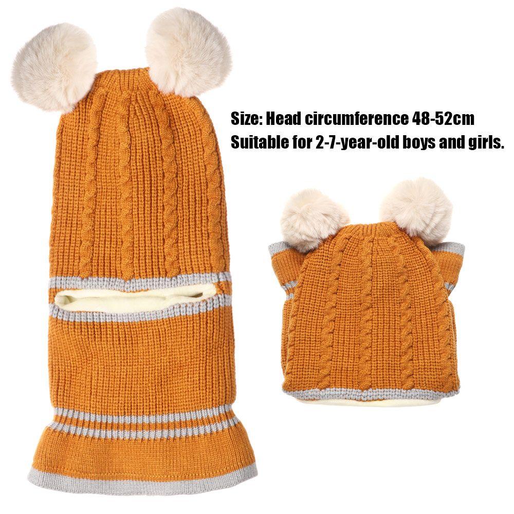 Маска-шапка Зимняя теплая детская шапка-бини Мультяшная шапка-балаклава Детская вязаная шапка Защита шеи и лица