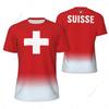 Switzerland Swiss Tshirt Suise MMA Boxing Muay Thai National Flag Training Print 3D Round Neck Short Sleeve Unisex Women Men Quick Dry Fitness Sport