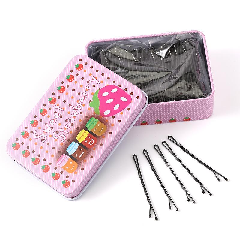 Одинарная черная шпилька-зажим для челок и высоких причесок