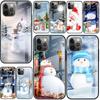 Рождественский стеклянный чехол с рисунком снеговика для Apple iPhone 14 11 13 Pro 12 7 8 Plus SE 2022 XR X XS Max 6 6S, закаленный чехол для телефона