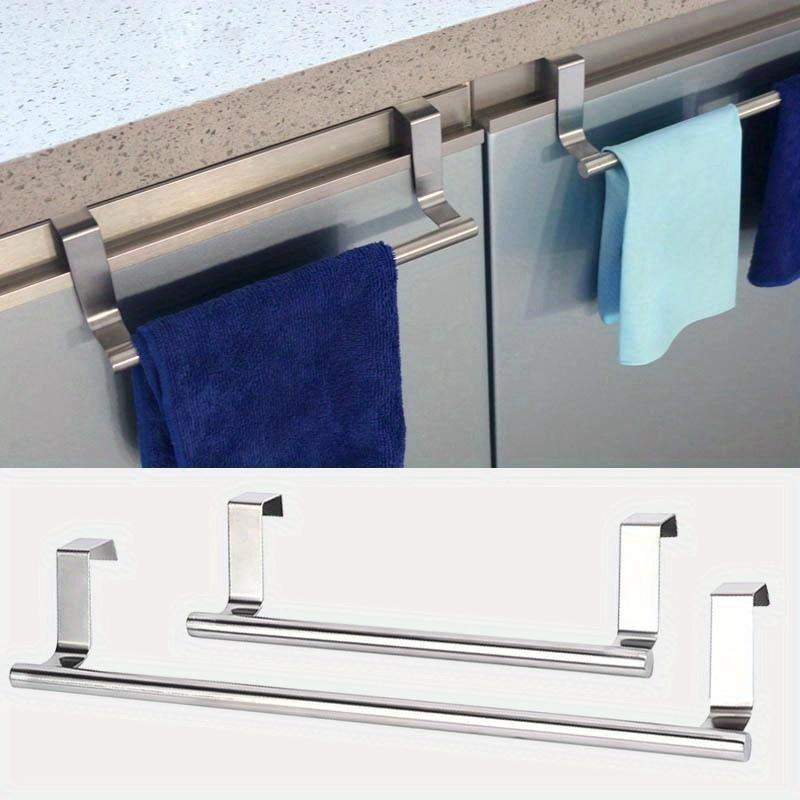 Towel Rack Over Door Towel Bar Hanging Holder Stainless Steel Bathroom Kitchen Cabinet Towel Rag Rack Shelf Hanger