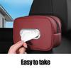 Car Tissue Box Holder Nappa Leather Car Center Console Armrest Napkin Box Sun Visor Backseat Tissue Case with Fix Strap