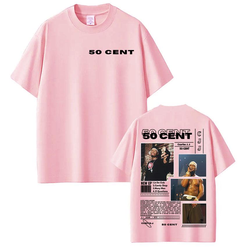 Rapper 50 Cent Tour 2025 Album Graphic T Shirts Unisexs Clothing Hip Hop Rock Short Sleeve Tshirt Fashion Oversized Cotton T Shirt