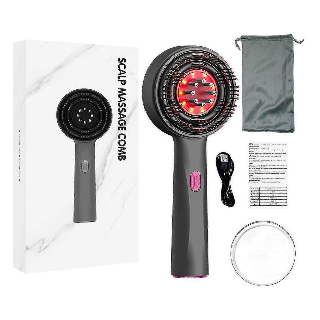 Red Light Hair Massager Multipurpose Scalp Massaging Brush with Red Light Oil Applicator for Men Women