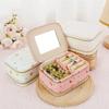 Rings Necklace Jewelry Packing Bag Cherry Flower Jewelry Holder With Mirror  Gift