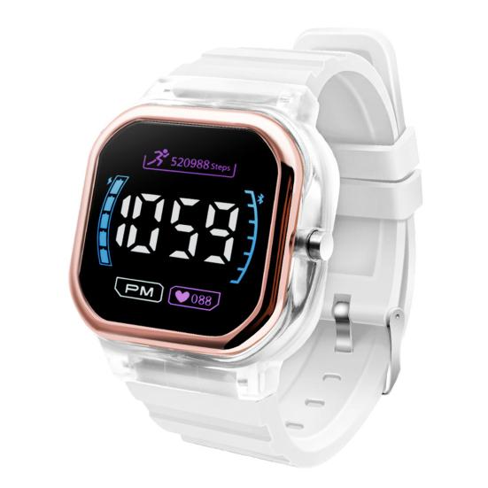 Electronic Watch Luminous Life Waterproof Square Dial Student Sports LED Digital Wrist Watch for Daily Wear