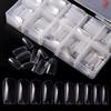 500 шт. акриловые накладные ногти с коробкой, прозрачный белый натуральный полупокрытие, полное покрытие, инструмент для французского маникюра