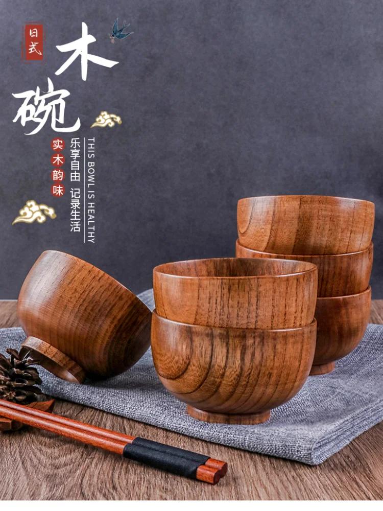 Японский стиль акации деревянная чаша для детского питания Anti DropBowl эксклюзивная деревянная чаша ретро домашний набор посуды салатница
