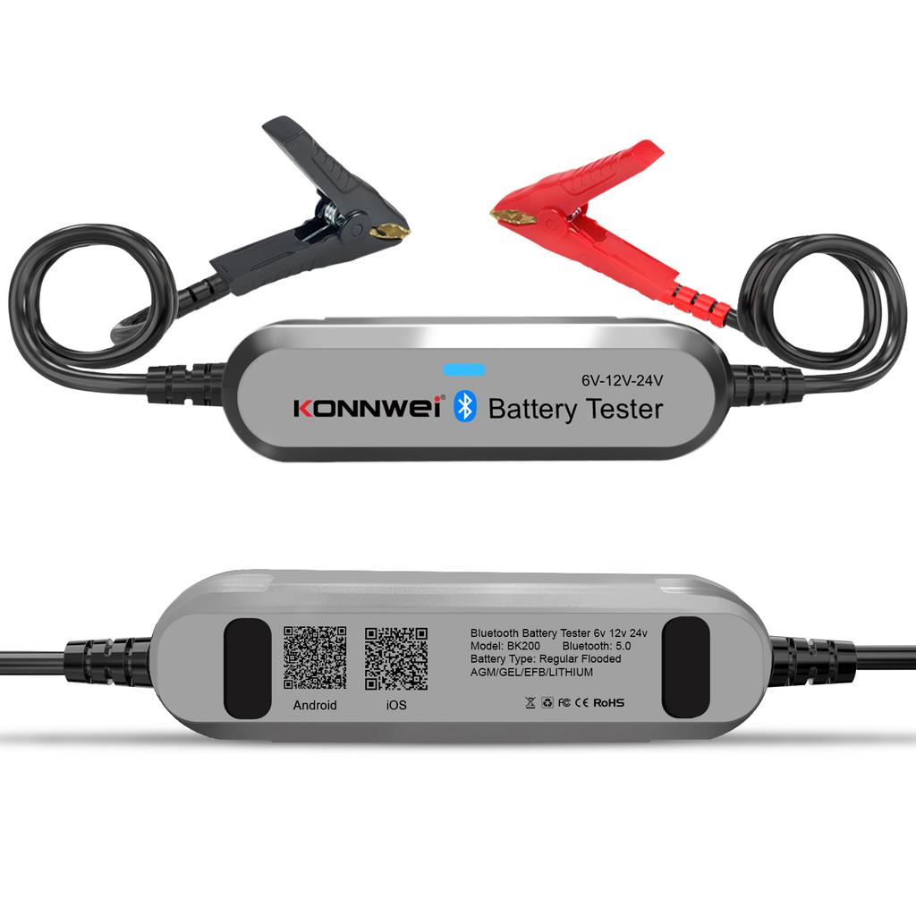 KONNWEI BK100 Bluetooth 5.0 6В 12В Тестер автомобильного и мотоциклетного аккумулятора Монитор аккумулятора 100-2000 CCA Инструменты проверки зарядки и запуска