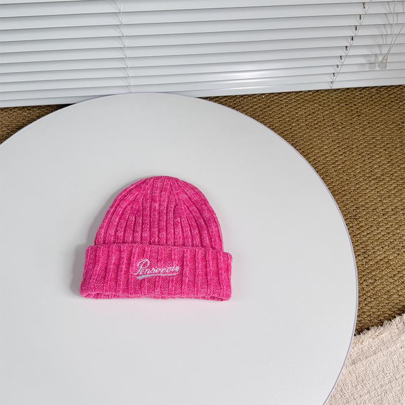 Новая детская шерстяная вязаная шапка в корейском стиле, простая шерстяная шапка с вышивкой английскими буквами для мальчиков и девочек, шапка-баотоу с защитой ушей