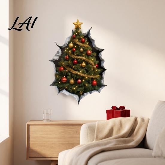 3D Christmas Decor Wall Stickers Holiday Decals for Living Room Bedroom And Party Decor Removable PVC Festive Art Home Entrance Classroom Office