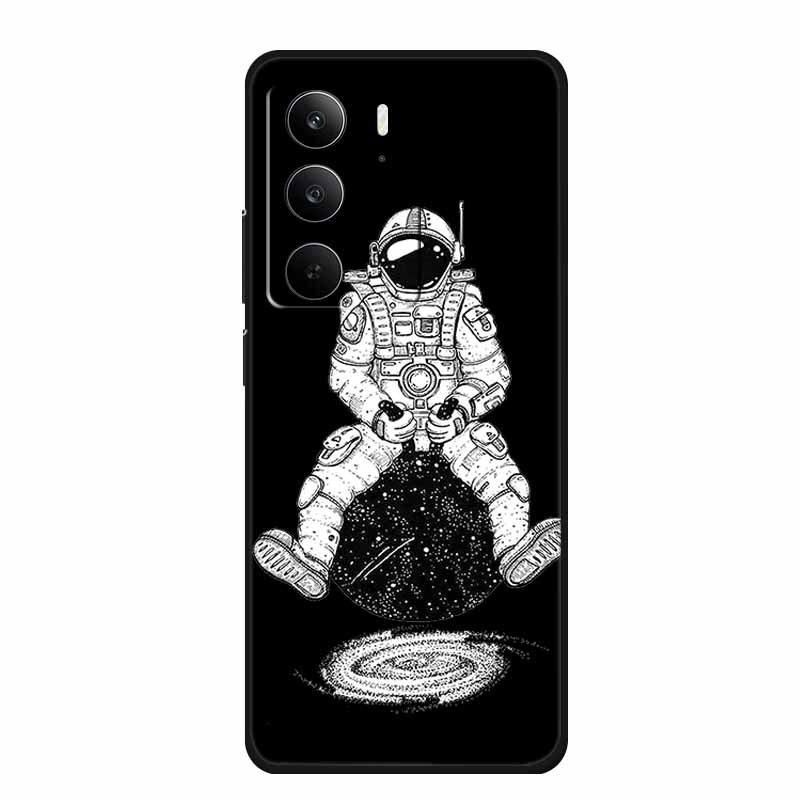 Черный силиконовый чехол для Realme C71 Чехол C 71 Coque Мультяшный кот Мягкая задняя крышка Для Realme C71 Чехлы для телефонов RealmeC71 Funda Оболочка