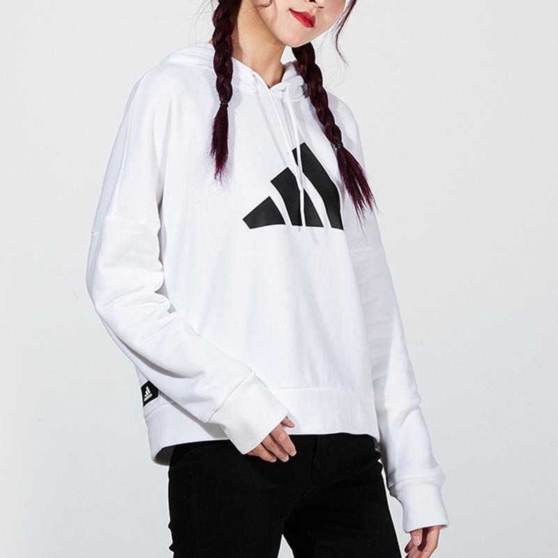 Adidas Толстовка с капюшоном Neo с большим логотипом, женские топы, белые H57346