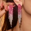 Premium Luxury Super Sparkle Rhinestone Long Tassel Earrings Women's Fashion Temperament Studded Earrings