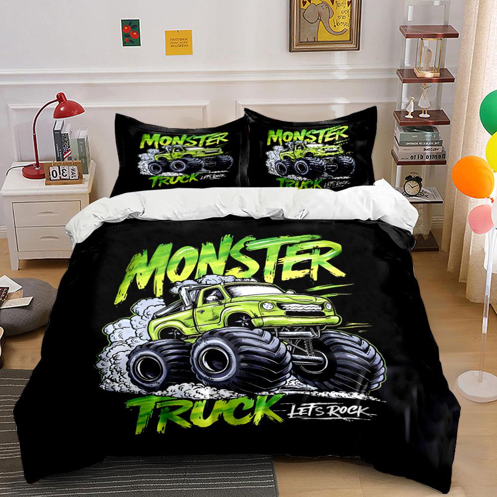 Monster truck graphic design. Bedding sets Duvet cover sets Duvet covers Pillowcases(1* Duvet Cover 2* Pillowcases without duvet insert)