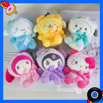 @Милая мини-брелок Sanrio Плюшевая кукла Куроми Брелок Плюшевая Хелло Китти Брелки Синнаморол Подвеска для сумки Игрушка Подарок