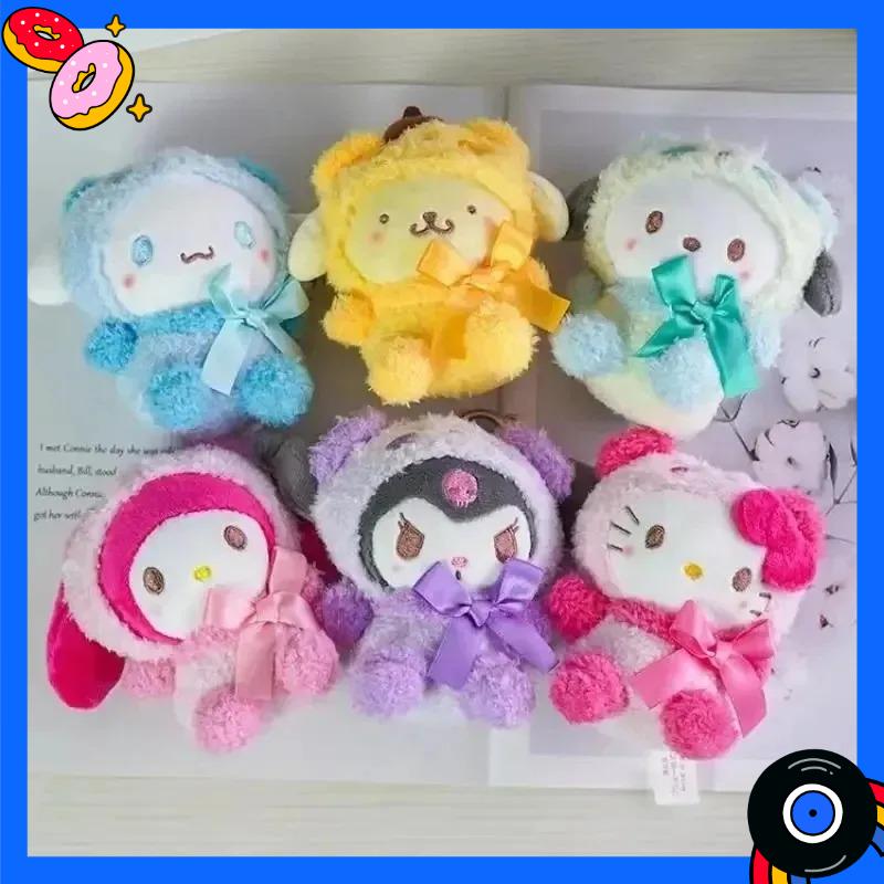 @Милая мини-брелок Sanrio Плюшевая кукла Куроми Брелок Плюшевая Хелло Китти Брелки Синнаморол Подвеска для сумки Игрушка Подарок