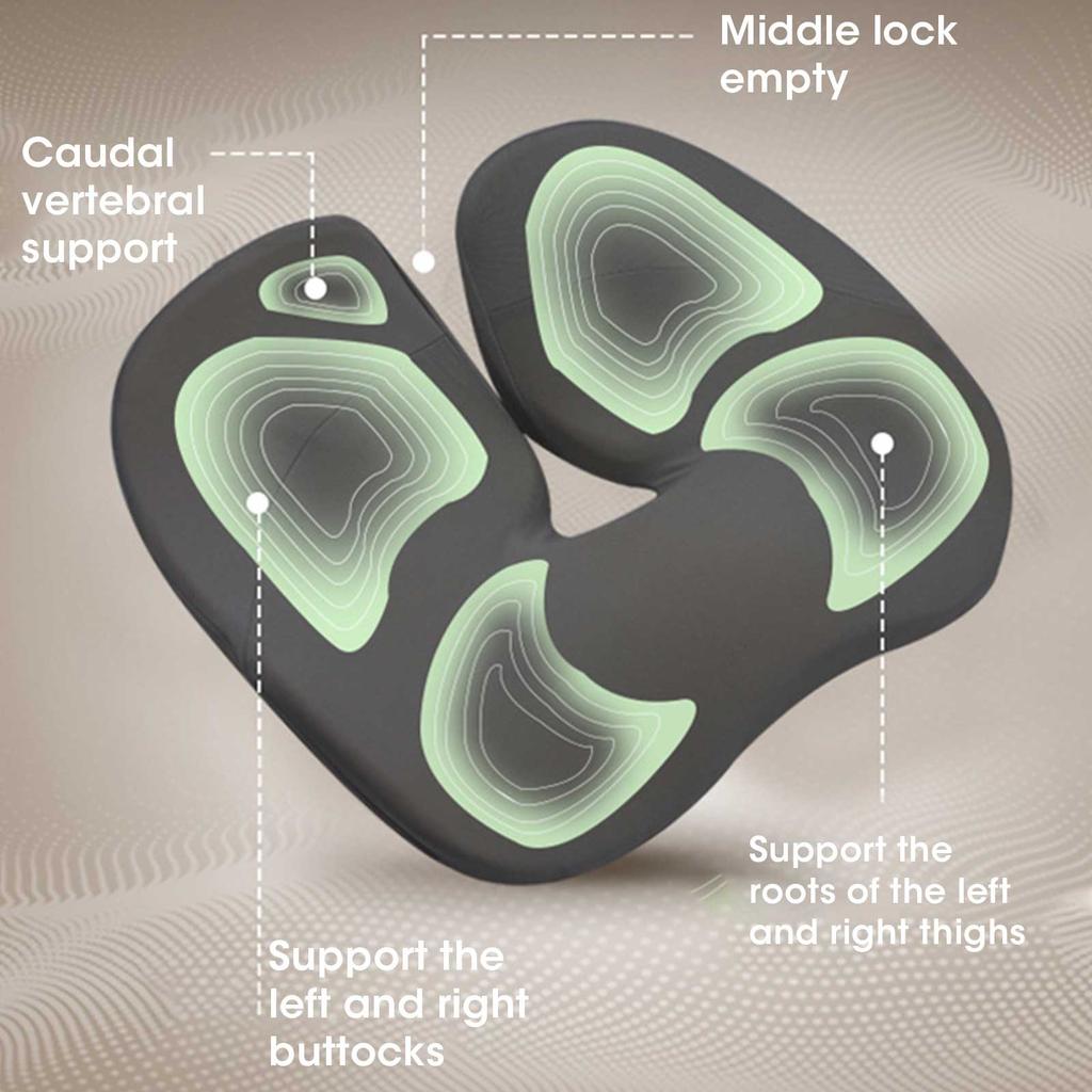 Подушка на сиденье автомобиля Нескользящая Ортопедическая с эффектом памяти Подушка для копчика Облегчение Комфорт Офисное кресло Копчик Ишиас Боль в спине