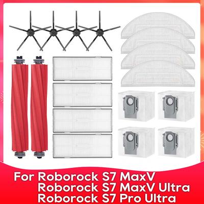 Совместимость для ( Roborock S7 Max V Ultra, S7 Max V Plus, S7 Pro Ultra, G10S Pro ) Ролик Боковая щетка Фильтр Швабра Пылесборник Деталь