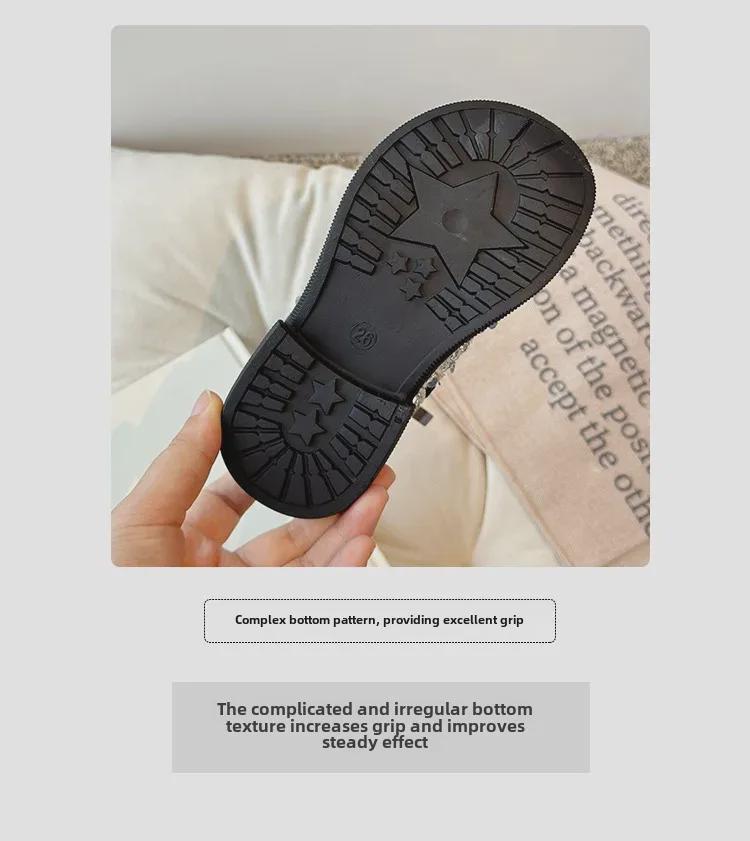 2024 Autumn Winter Crystal Princess Boots for Girls: Korean Style, Medium/Large Sizes, Baby Girls Single Boots