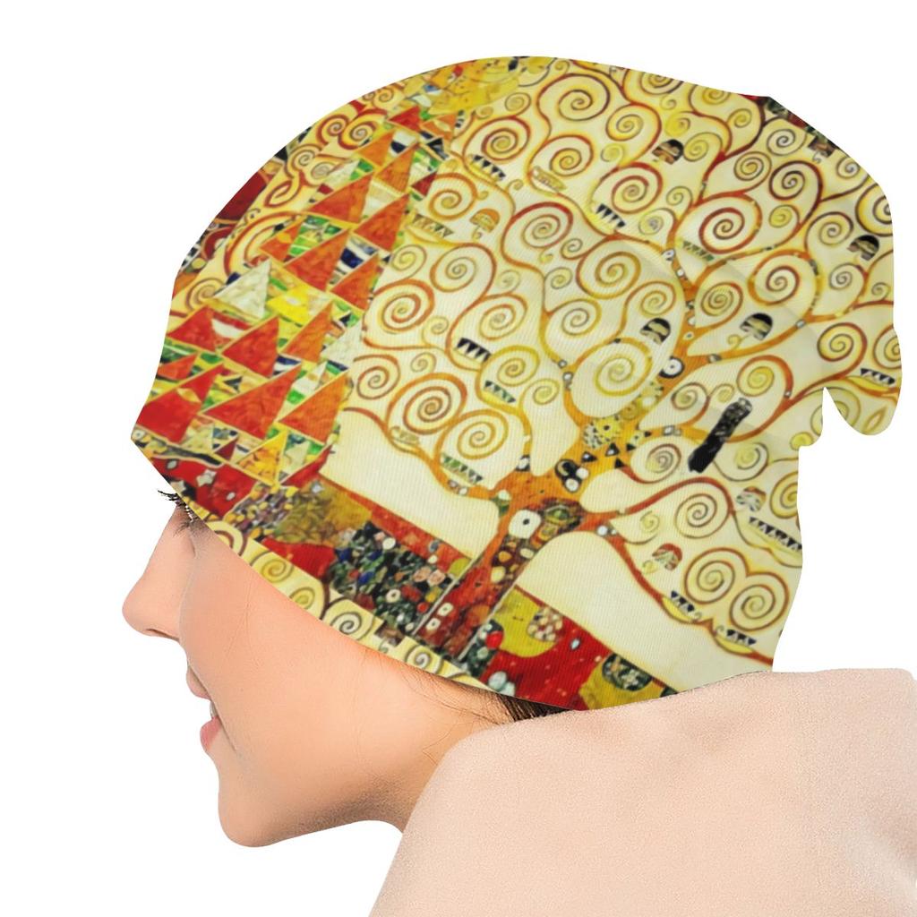 Древо жизни Густава Климта Капот Шапка Вязаные шапки Женские унисекс Мода Живопись Зимние шапочки Skullies Шапки для лыж