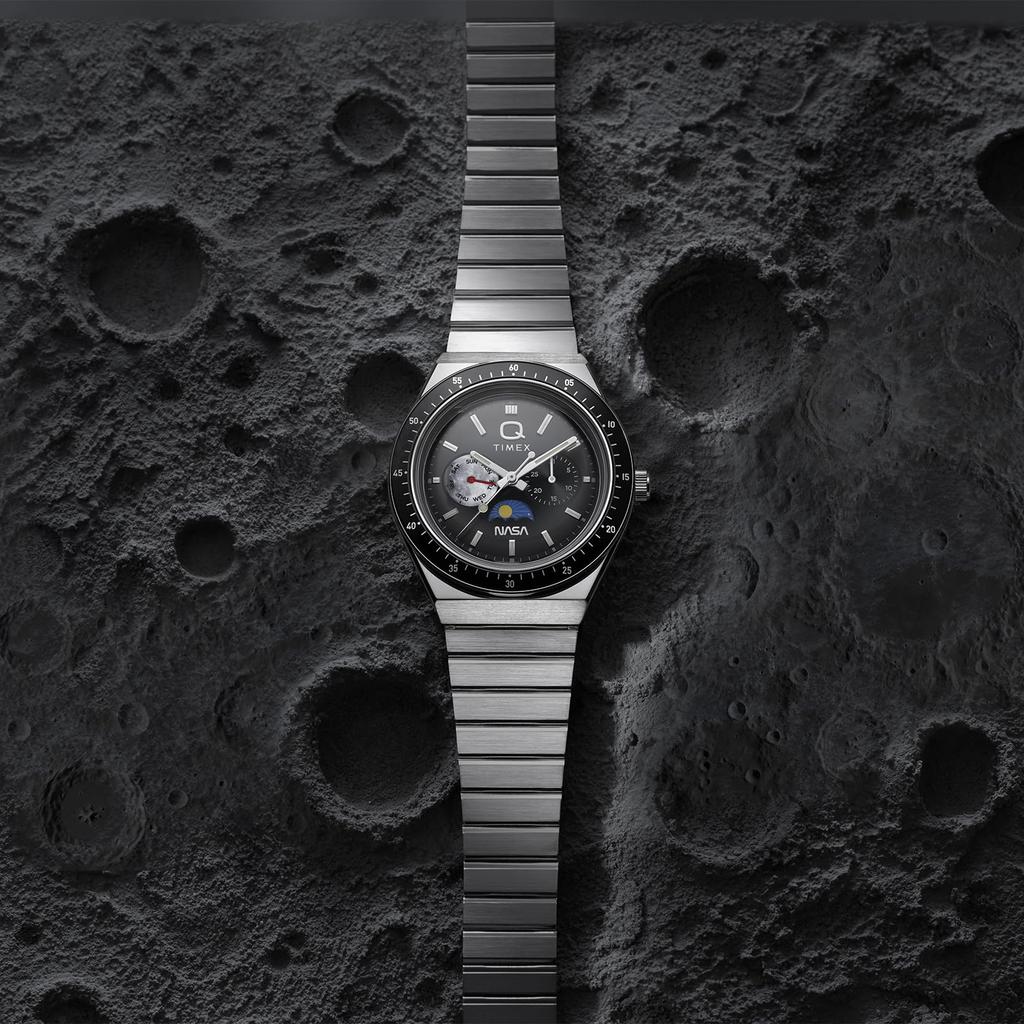 Часы Q Timex x NASA Кварцевые Водонепроницаемость 50M Акрил Черный Циферблат TW2Y56700 Унисекс [TIMEX] [Оригинал]