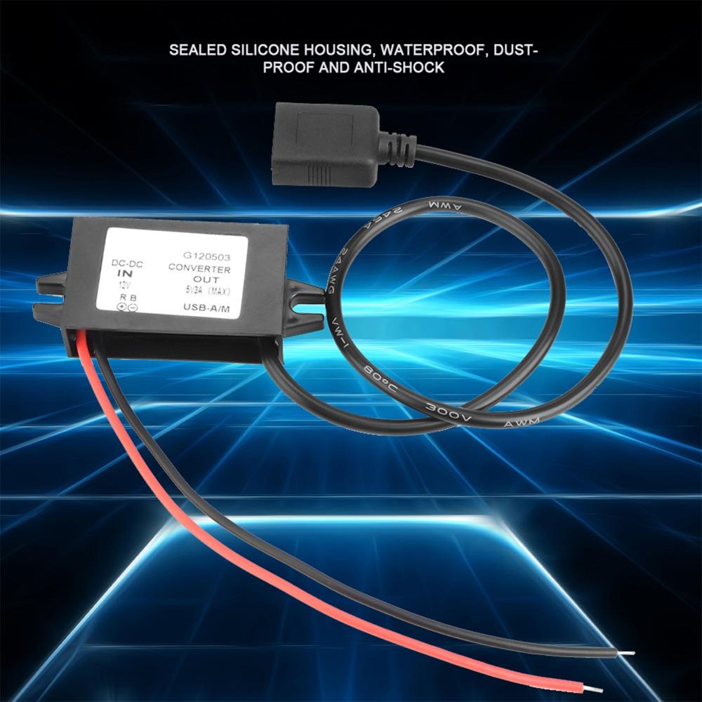 3A DC-DC Converter 12V to 5V USB Converter Stable Output Step Down Module  Power Adapter