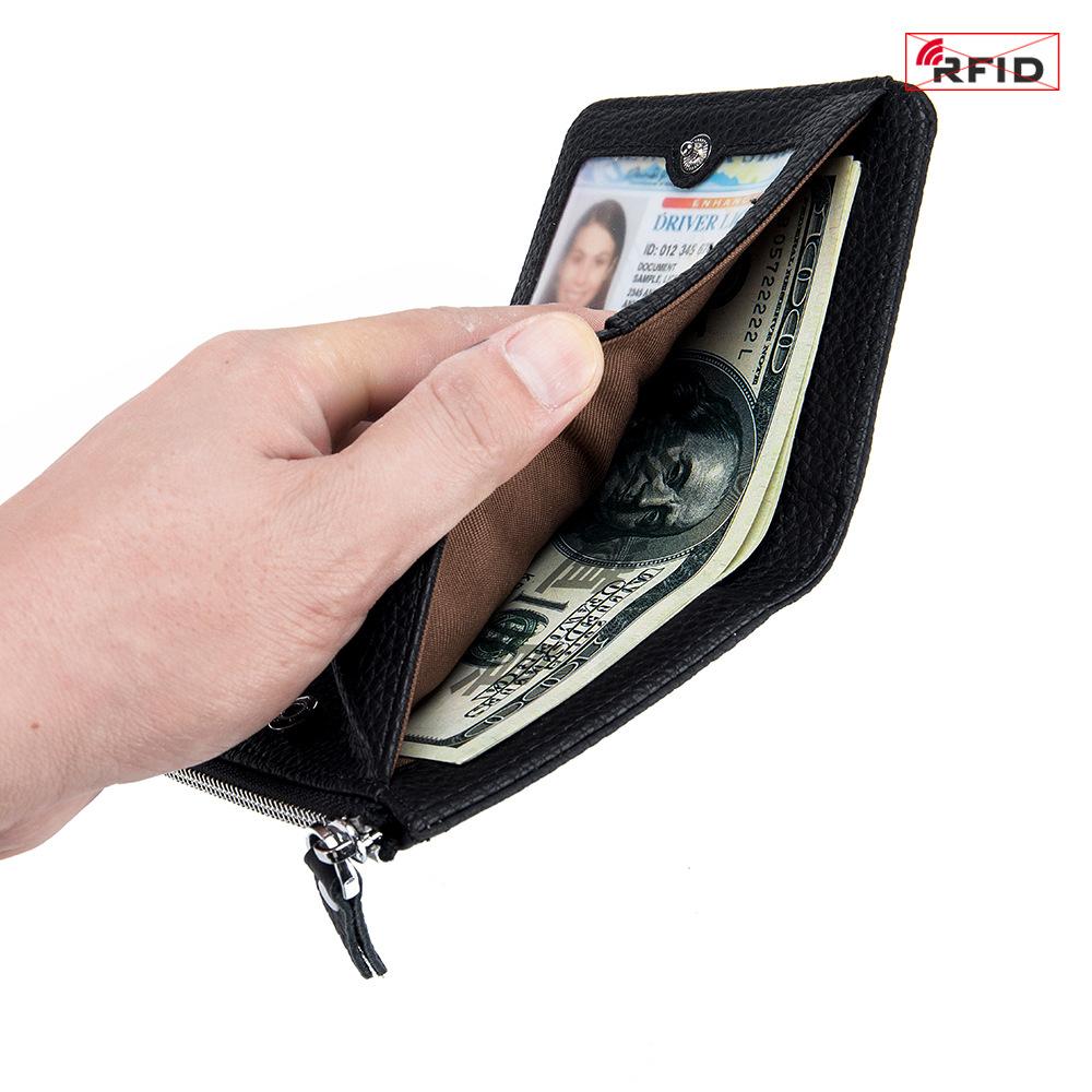 Кошелек из натуральной кожи в японском стиле, тонкий, с RFID-защитой, для женщин - Компактный кошелек для монет на молнии и держатель для карт большой вместимости (Новый дизайн)