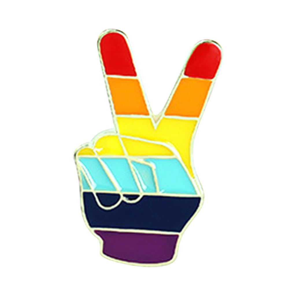 50pcs Gay Pride Rainbow Brooch Creative Victory Heart-shaped Cute Lapel Pin Decorations For Clothes Bags Hats
