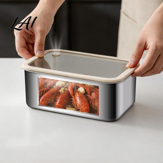 Stainless Steel Food Storage Containers 304 with Lids Leakproof Meal Prep Boxes Compact Snack Dishwasher Safe Stackable Lunch Bento Box Kitchen