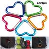 Hanging Outdoor Camping Tool Aluminum Carabiner Heart-shaped Buckles Keyring Hook Keychain Clip