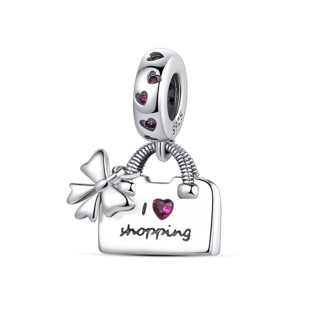 925 Серебряный Шарм Подходит для Любителей Шарма Серии Любовь Браслет Ожерелье Брелок Женские Ювелирные Изделия Diy