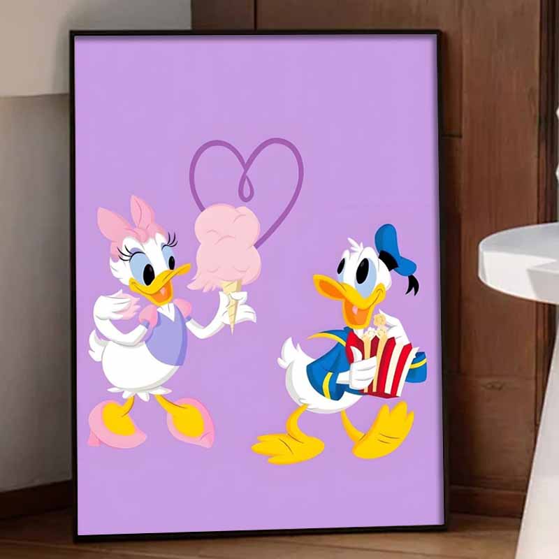 Disney Diamond Art Painting Kit – Donald Daisy Fun Scene Sparkling Craft, Home Wall Decor, Handmade Gift