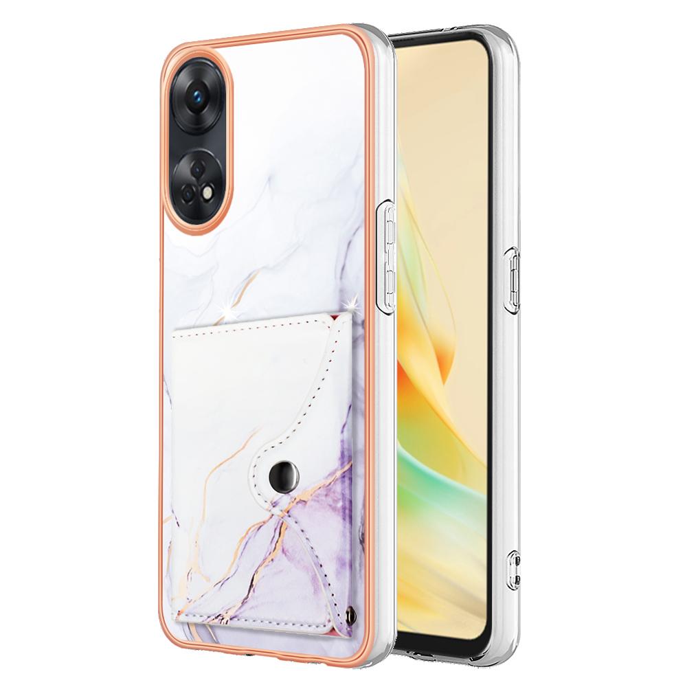 Чехол для телефона с цветным мрамором IMD и слотами для карт для Oppo A60, Reno11 F, A79, A58, A78, A98, Reno8 T, Realme 8i, OnePlus Nord N20 5G, Nord N300, ACE Pro...