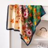 Pastoral Flower 70Cm Small Square Scarf Imitation Silk Scarf Headscarf Spring And Summer Printed Scarf Scarf Professional Scarf