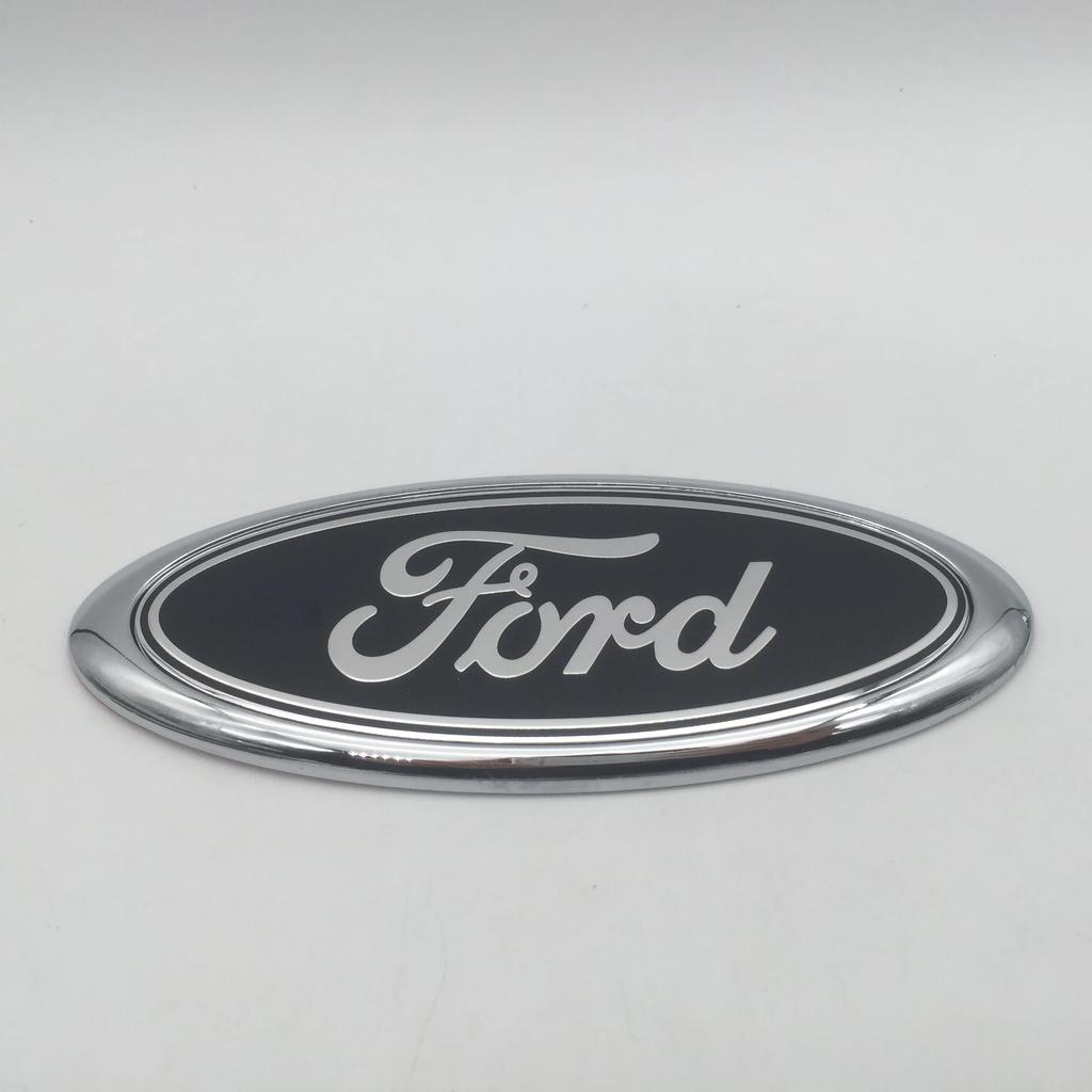 Автомобильная наклейка Ford 1 шт. 3D для Ford черная 115 мм 150 мм Значок-эмблема на капот автомобиля Передний капот Значок-наклейка на задний бампер Багажник
