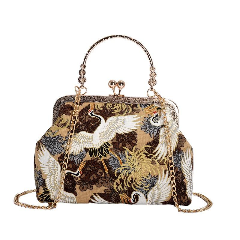 Новая средняя сумка через плечо, сумка-кроссбоди, вышивка, элегантная ретро ручная женская сумка