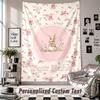 Wall Hanging Tapestry With Custom Name & Text, Peter Rabbit Decorative Tapestry For Bedroom