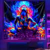 VIKAMA Colorful Meditation Goddess Tapestry psychedelic Flower Art Tapestry Living Room Sofa Background Wall Decorative Tapestry